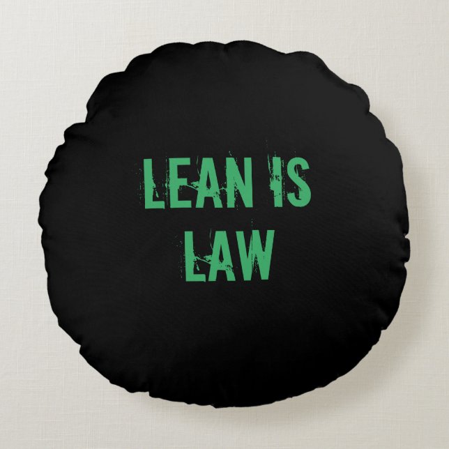 Lean is Law Fitness Personal Trainer Bodybuilding Rund Kudde (Framsidan)