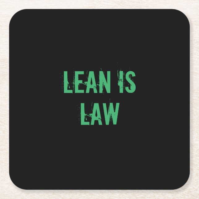 Lean is Law Fitness Personal Trainer Bodybuilding Underlägg Papper Kvadrat (Framsidan)
