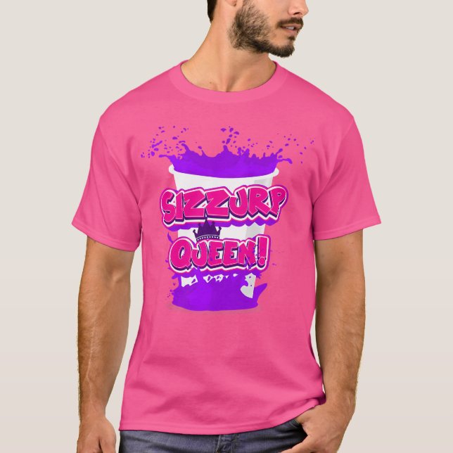 Lean Lila Drank Codeine Syrup Sizzurp Queen Hip T Shirt (Framsida)