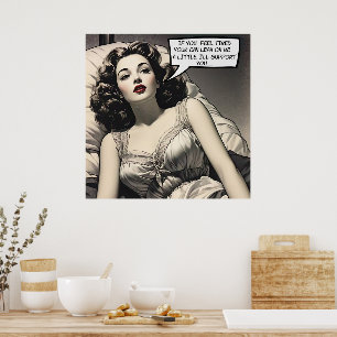 Lean på mig 1950:s Tecknad i Romantik Poster