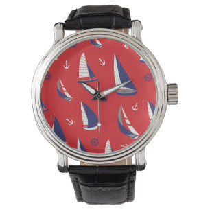 Lean Sailboat Mönster Armbandsur