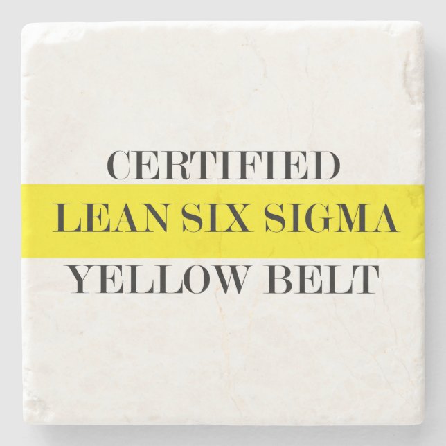Lean Six Sigma Gult Bälte Underlägg Sten (Framsidan)