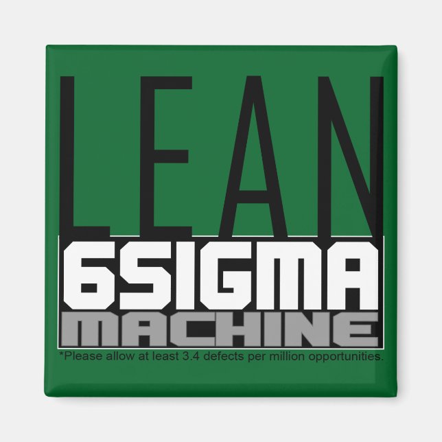 LEan Six Sigma Maskin Grönt Bälte Magnet (Framsidan)