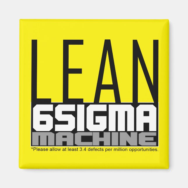 Lean Six Sigma Maskin Gult Bälte Magnet (Framsidan)