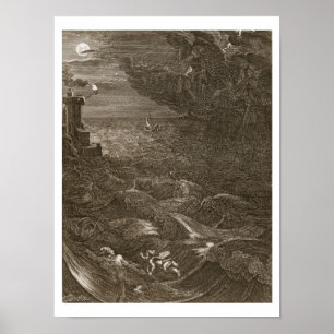 Leander simmar över Hellesponten för att möta h Poster
