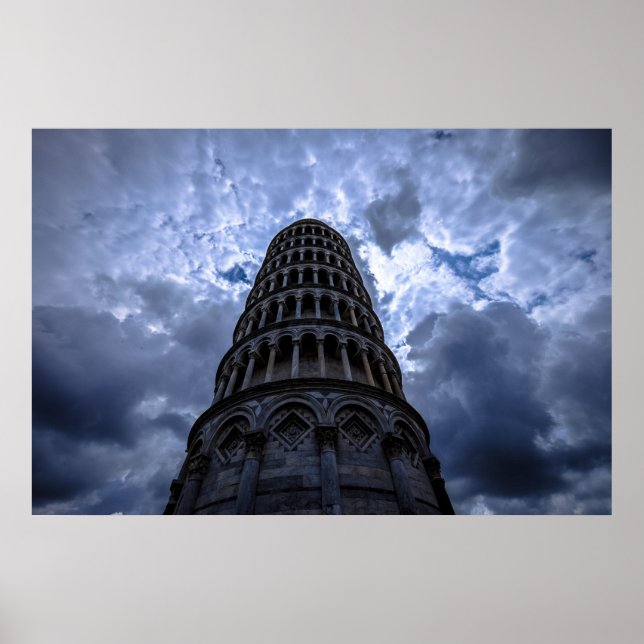 Leaning Torn i Pisa Italien European Travel Photo Poster (Framsidan)