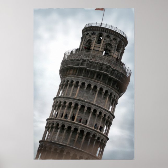 Leaning Torn i Pisa Italien Travel Poster (Framsidan)