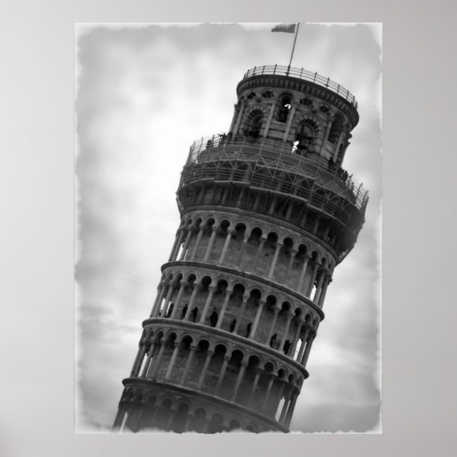Leaning Torn i Pisa Italien Travel Poster (Framsidan)