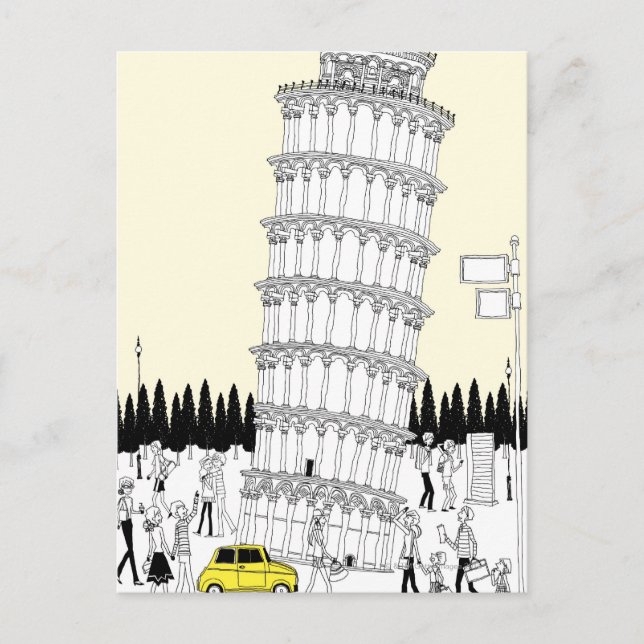 Leaning Torn i Pisa Vykort (Framsida)