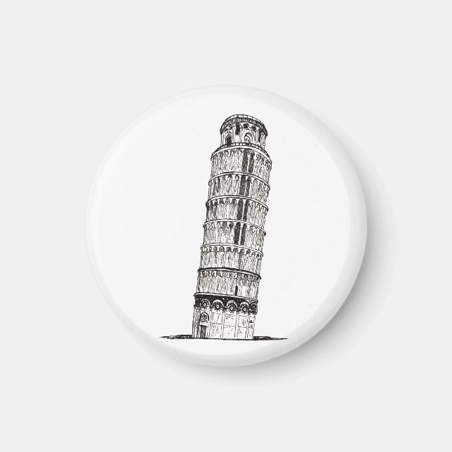 Leaning Torn of Pisa Italiens Berömd Landmark Magnet (Framsidan)