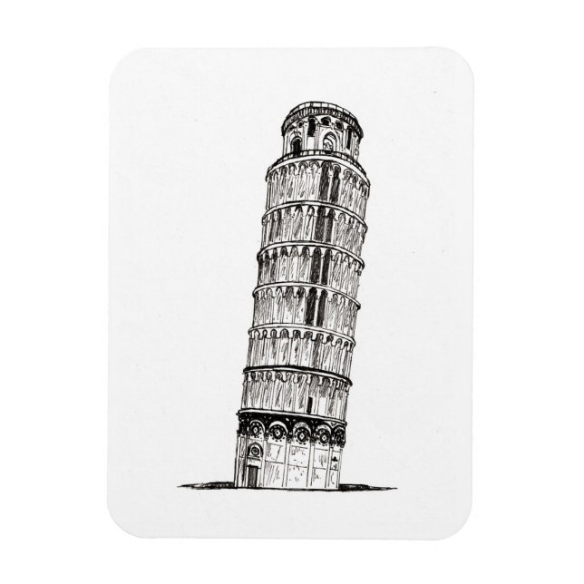 Leaning Torn of Pisa Italiens Berömd Landmark Magnet (Vertikal)