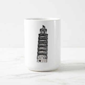 Leaning Tower of Pisa Line Art Illustration Kaffemugg