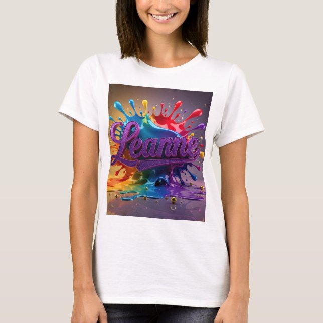 Leanne Personalized White Shirt – Gift for Her T Shirt (Framsida)