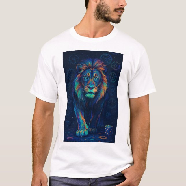 Leão colorido  t shirt (Framsida)