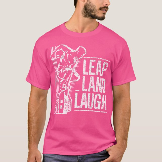 Leap And Laugh Parkour T Shirt (Framsida)
