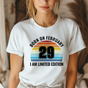 Leap Day Feb 29 Vintagar Solnedgång Födelsedag T Shirt
