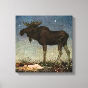 "Leap Finds the Sleeping Princess" av John Bauer Canvastryck