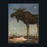"Leap Finds the Sleeping Princess" av John Bauer Vykort<br><div class="desc">John Bauer var en svensk illustratör av mytologi,  folklore och sagor. Hans nedsmutsade vattenfärger illustrerade svenska folklore och sagor som belyste den nordiska legenden om troll. Den här målningen är Leap the Elk som hittar den sovande prinsessan Tuvstarr.</div>