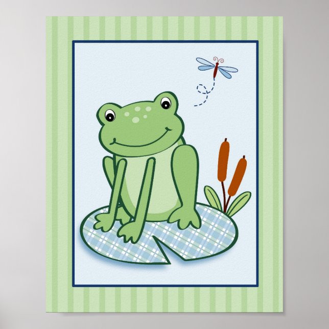 Leap Frog Sköldpadda Nursery Väggkonst Tryck (Framsidan)