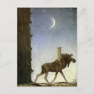 “Leap the Elk” Akvarell av John Bauer Vykort