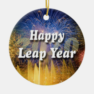 Leap Year 2020, lycklig Julgransprydnad Keramik