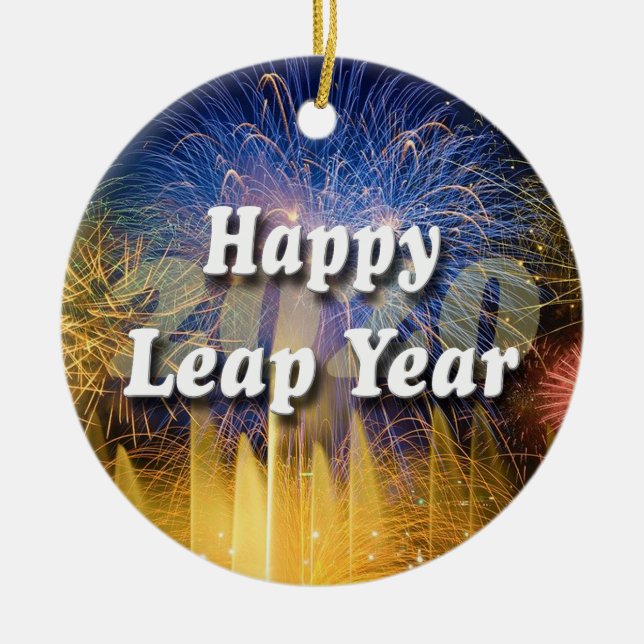 Leap Year 2020, lycklig Julgransprydnad Keramik (Framsidan)