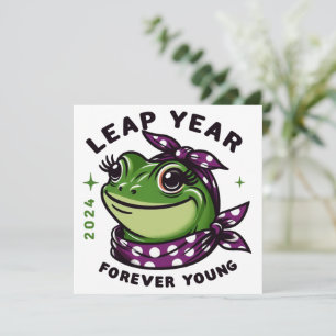 Leap Year 2024 Forever Young Frog Julkort