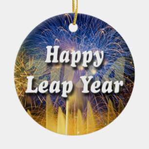 Leap Year 2024, lycklig Julgransprydnad Keramik