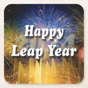 Leap Year 2024, lycklig Underlägg Papper Kvadrat