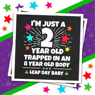 Leap Year Födelsedagsfest 8-årsdag Leap Day Feb Pappersservett