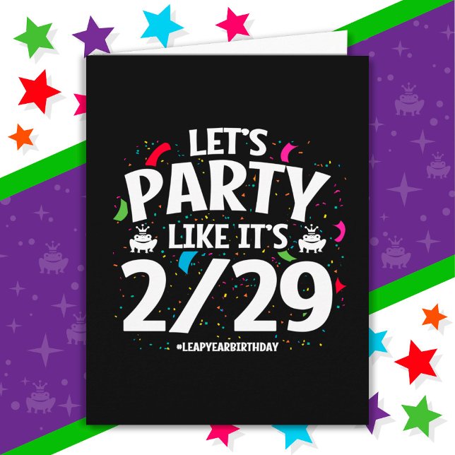 Leap Year Leap Day Party Feb 29 Birthday Kort (Skapare uppladdad)