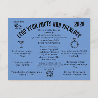 Leap Year Postcard Postcrossing card Vykort