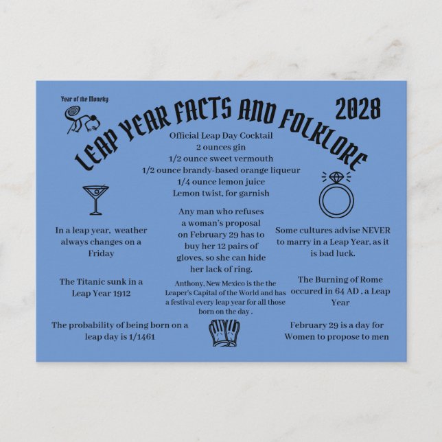 Leap Year  Postcard  Postcrossing card Vykort (Framsida)