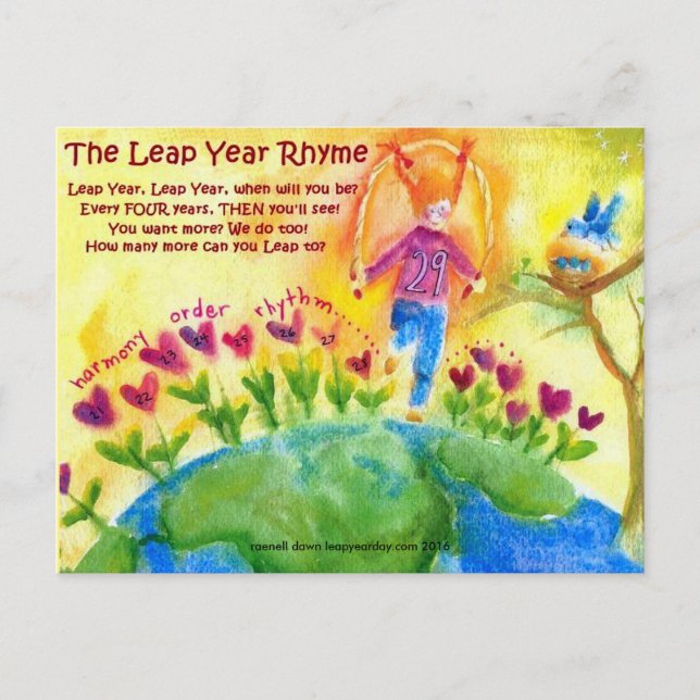 LEAP YEAR RHYME VYKORT (Framsida)