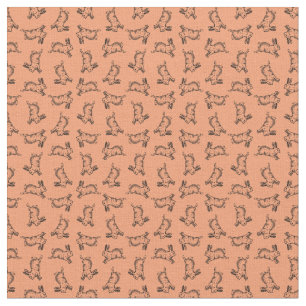 Leapande kanin Cute Vintage Bunny ANPASSNINGSBAR B Tyg
