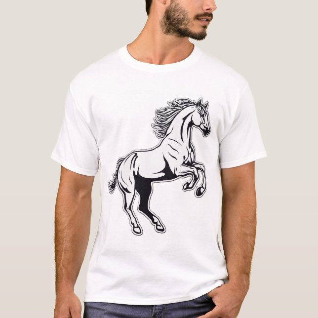 Leapande vit hallionschakt - Släpp loss effekten T Shirt (Framsida)