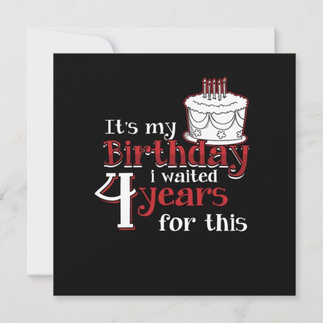 Leaper Leap Year 2020 Leapling Birthday Bday Waite Inbjudningar (Framsida)