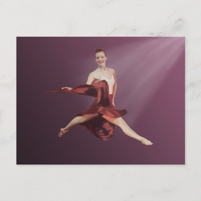 Leaping Ballerina in Red and Lavender Vykort (Framsida)