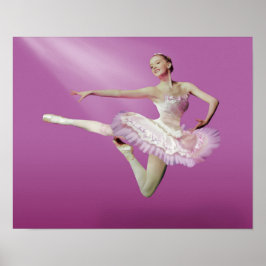 Leaping Ballerina på Rosa Poster