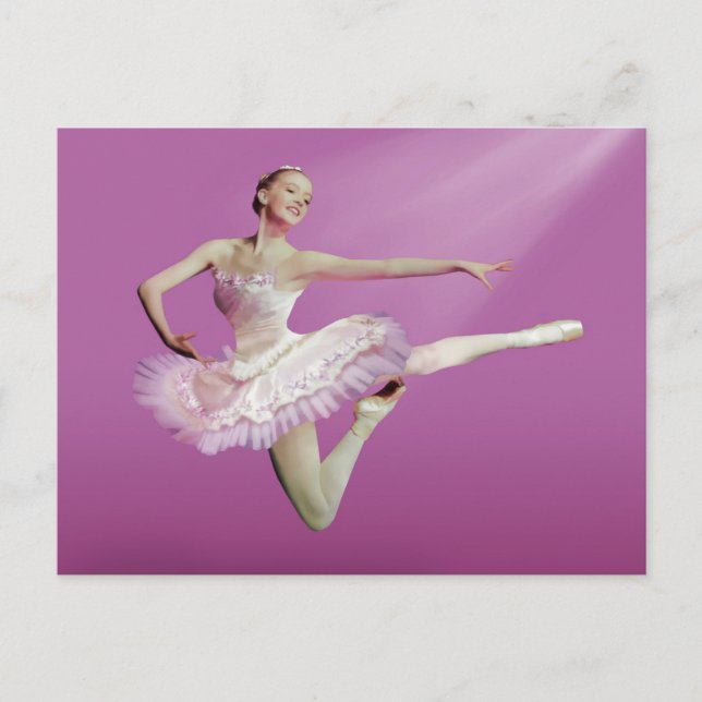 Leaping Ballerina på Rosa Vykort (Framsida)