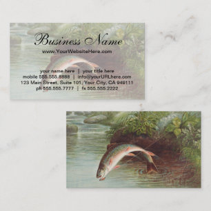 Leaping Brook Trout av S.A. Kilbourne Vintage Fish Visitkort