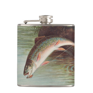 Leaping Brook Trout av Samuel Kilbourne (1874) Fickplunta
