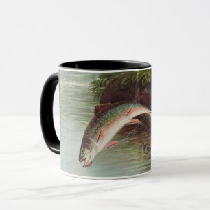 Leaping Brook Trout av Samuel Kilbourne (1874) Mugg
