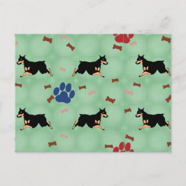 Leaping Doberman Vykort