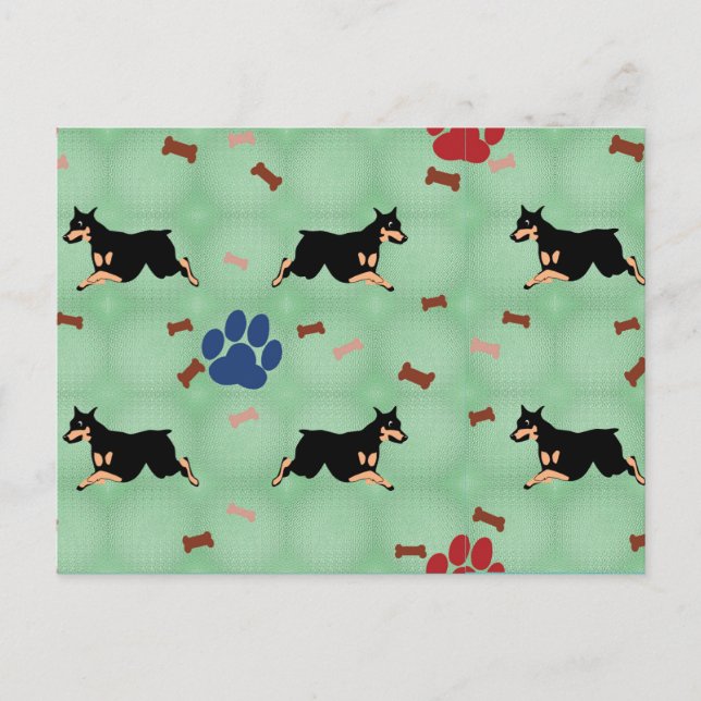 Leaping Doberman Vykort (Framsida)