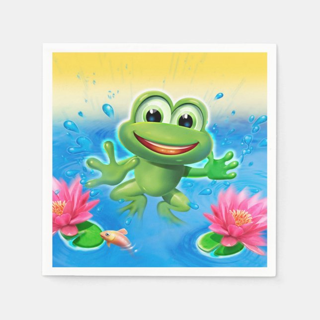 Leaping Frog party serviette Pappersservett (Framsidan)