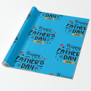 Leaping Frogs Hearts Mustache lycklig Fars dag Presentpapper