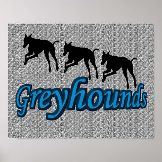 Leaping Greyhound Silhouettes Poster (Framsidan)