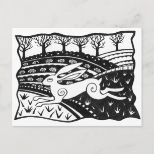 Leaping Hare Vykort