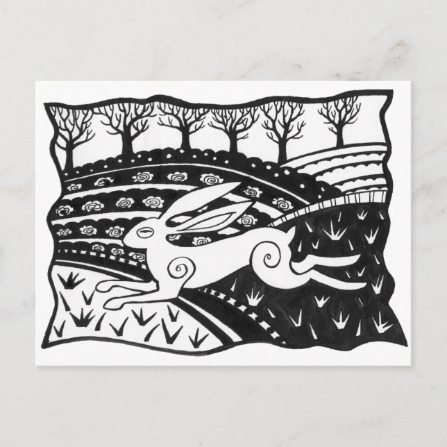 Leaping Hare Vykort (Framsida)